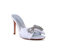 BRAG IN Crystal Bow Satin High Heeled Sandals - Happily Ever Atchison Shop Co.