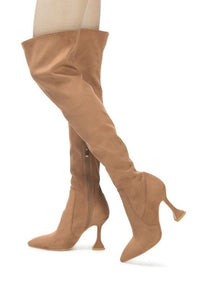 BRANDY OVER THE KNEE HIGH HEELED BOOTS - Happily Ever Atchison Shop Co.