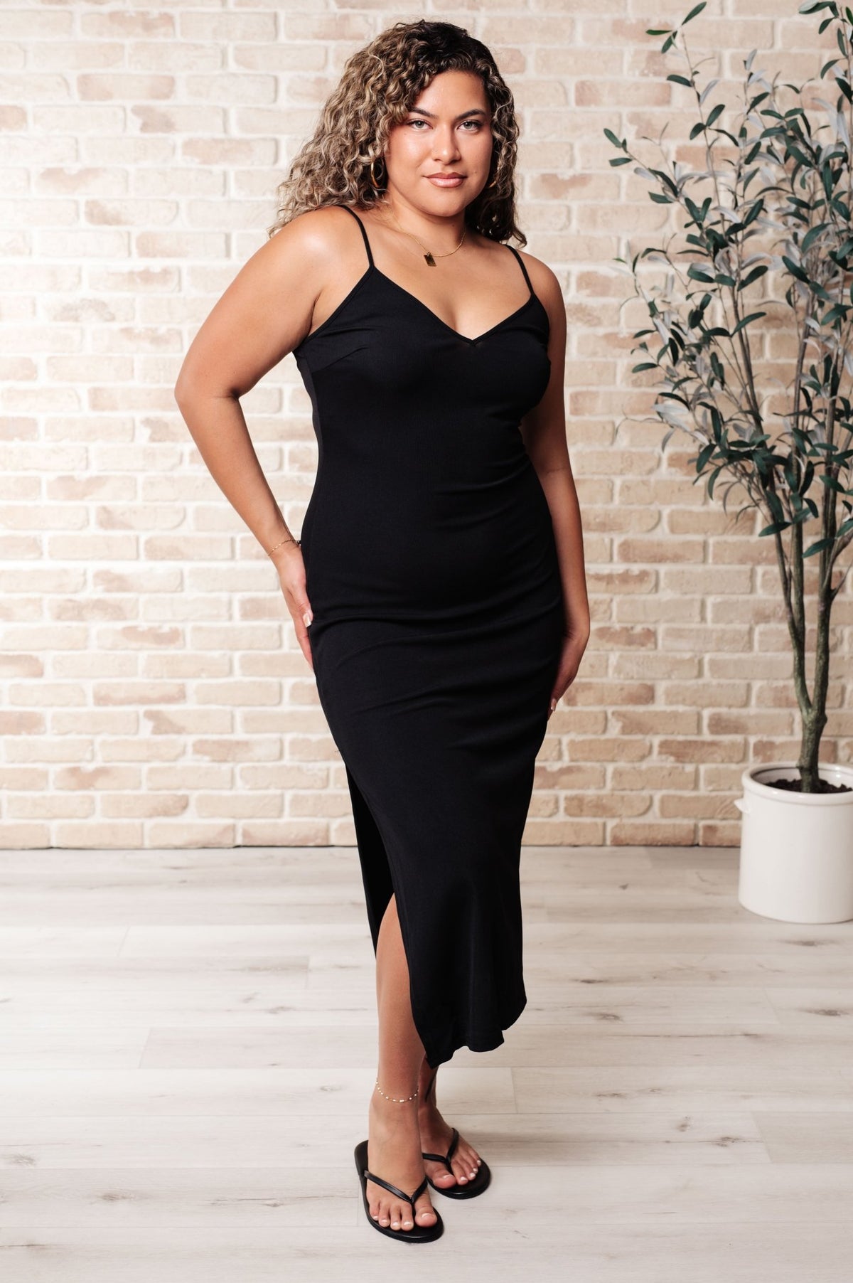 Bridgette Ribbed Bodycon Dress in Black - Happily Ever Atchison Shop Co.