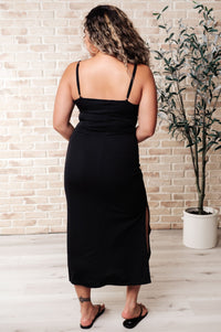 Bridgette Ribbed Bodycon Dress in Black - Happily Ever Atchison Shop Co.