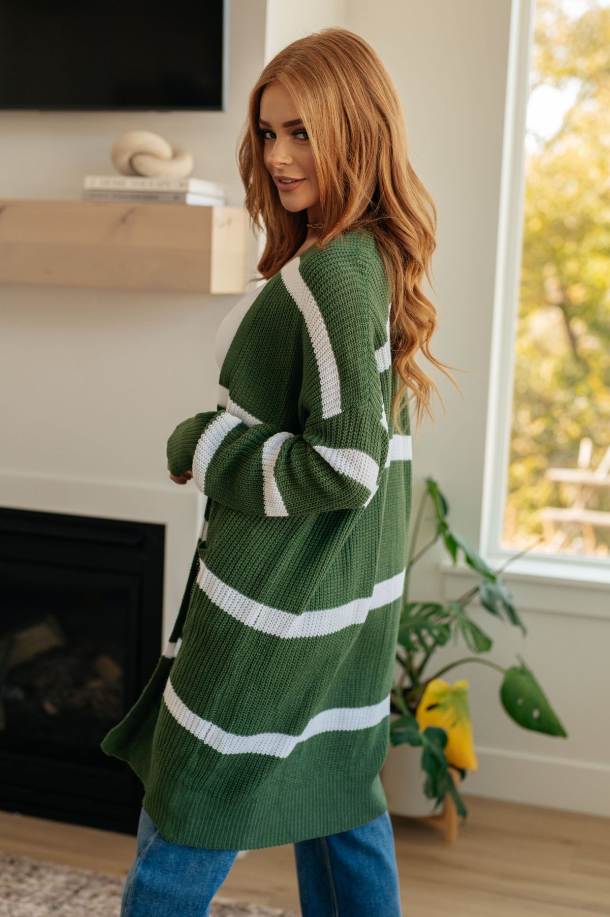 Brighter is Better Striped Cardigan in Green - Happily Ever Atchison Shop Co.