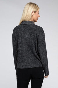 Brushed Melange Hacci Collared Sweater - Happily Ever Atchison Shop Co.