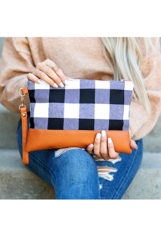 Buffalo Plaid Clutch - Happily Ever Atchison Shop Co.