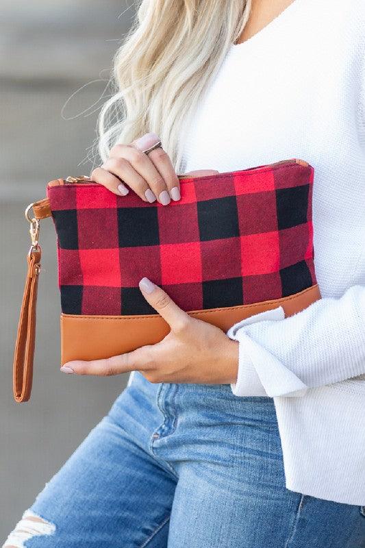 Buffalo Plaid Clutch - Happily Ever Atchison Shop Co.