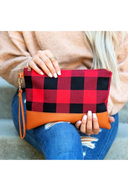 Buffalo Plaid Clutch - Happily Ever Atchison Shop Co.