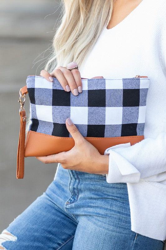 Buffalo Plaid Clutch - Happily Ever Atchison Shop Co.