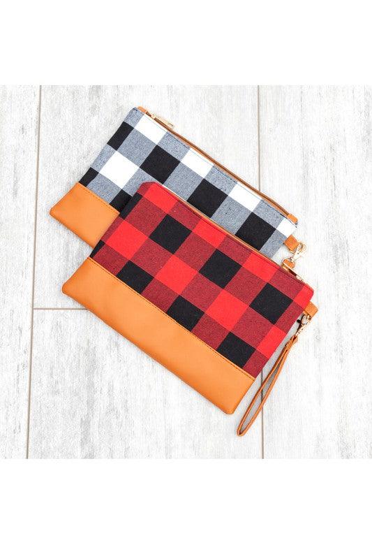 Buffalo Plaid Clutch - Happily Ever Atchison Shop Co.