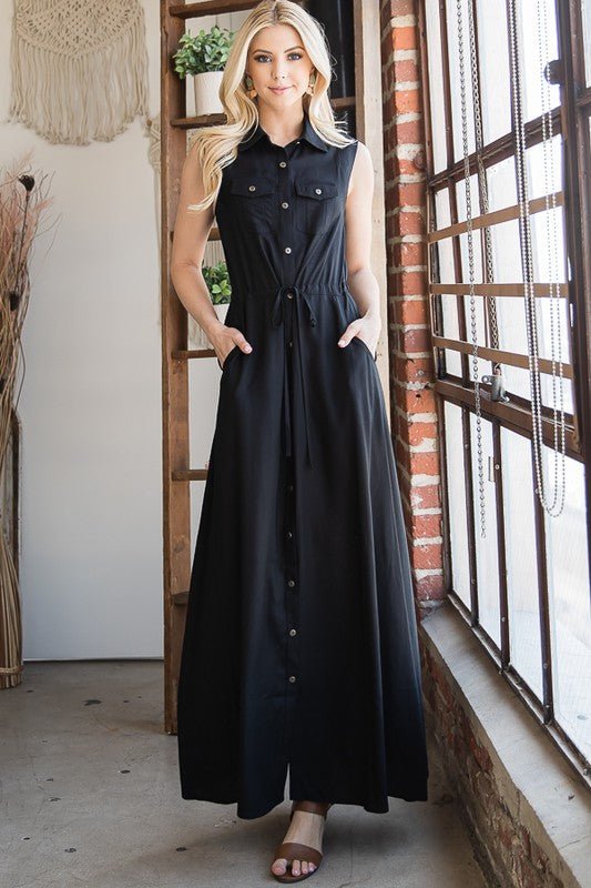 BUTTON DOWN MAXI DRESS - Happily Ever Atchison Shop Co.