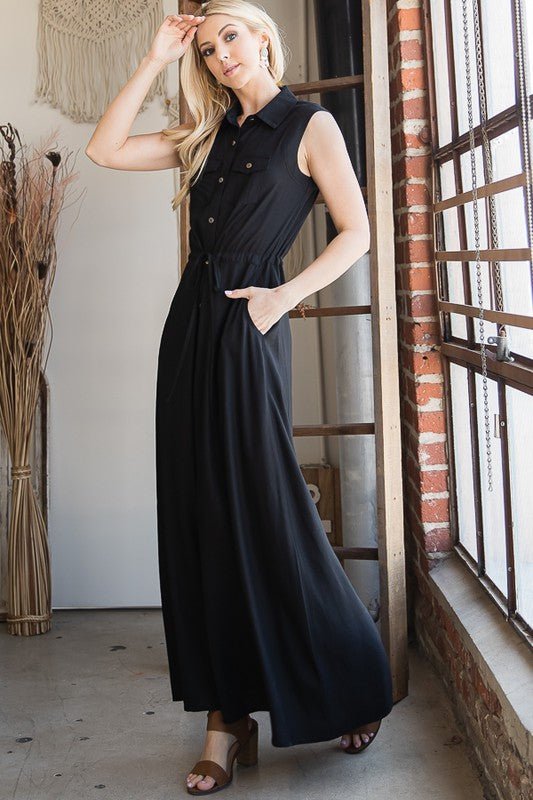 BUTTON DOWN MAXI DRESS - Happily Ever Atchison Shop Co.