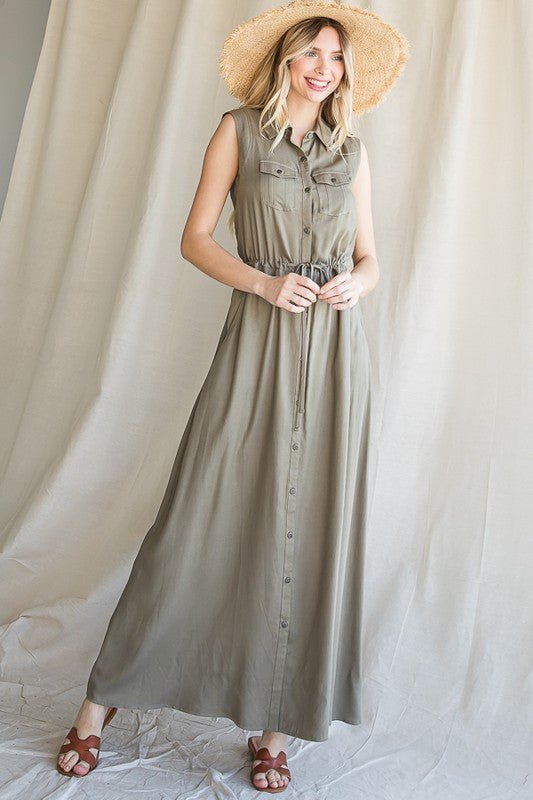 BUTTON DOWN MAXI DRESS - Happily Ever Atchison Shop Co.