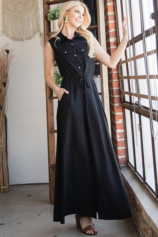 BUTTON DOWN MAXI DRESS - Happily Ever Atchison Shop Co.