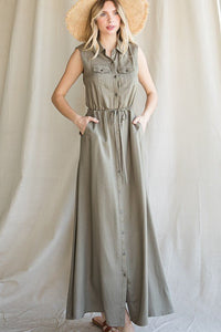 BUTTON DOWN MAXI DRESS - Happily Ever Atchison Shop Co.