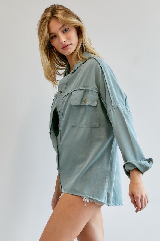 Button Down Shirt With Pockets - Happily Ever Atchison Shop Co.