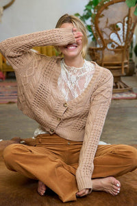 CABLE KNIT CARDIGAN - Happily Ever Atchison Shop Co.