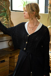 CABLE KNIT CARDIGAN - Happily Ever Atchison Shop Co.