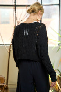 CABLE KNIT CARDIGAN - Happily Ever Atchison Shop Co.