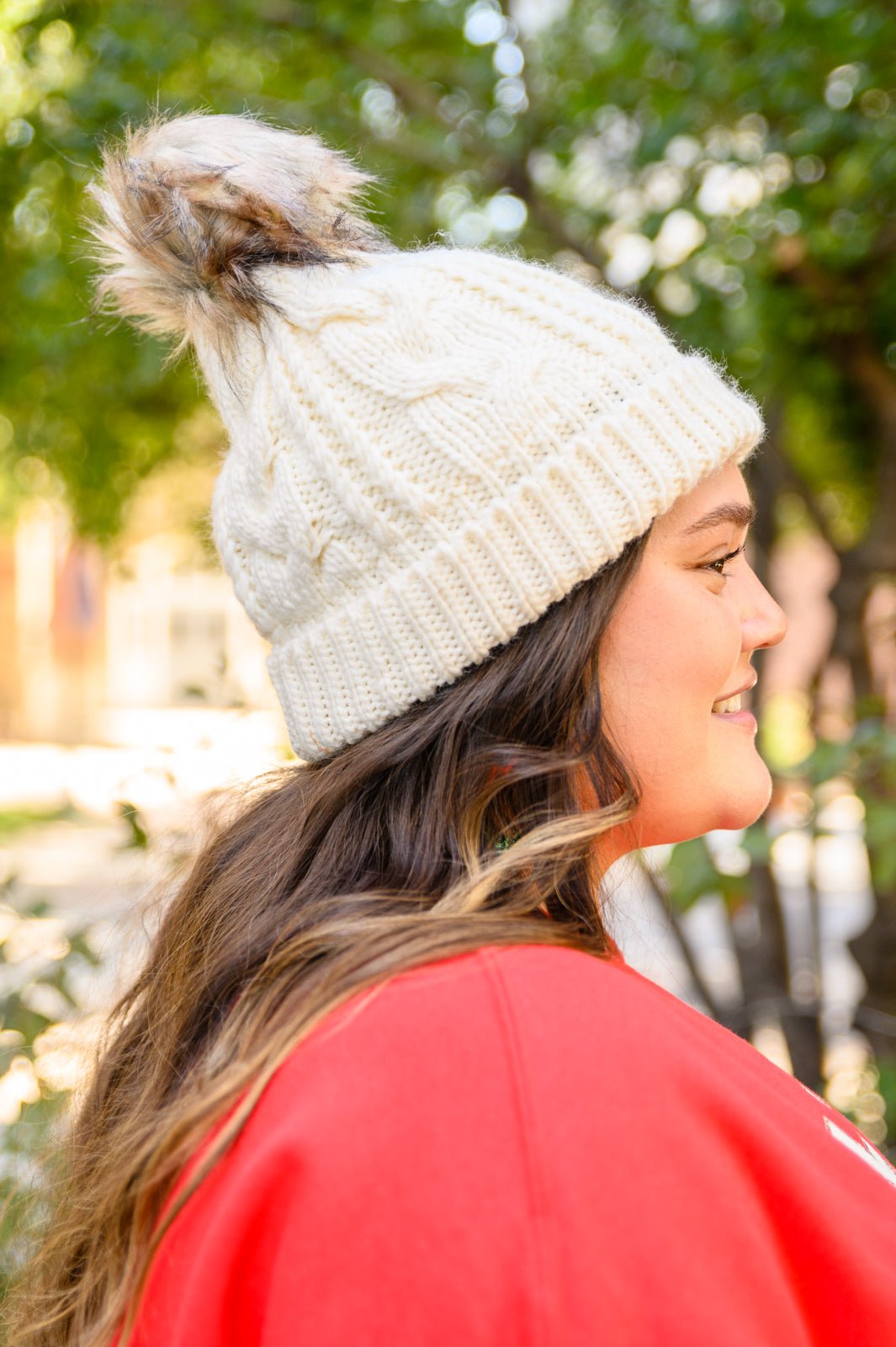 Cable Knit Cuffed Beanie In Ivory - Happily Ever Atchison Shop Co.