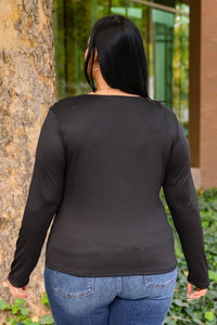 Can You Believe It Basic Long Sleeve Top In Black - Happily Ever Atchison Shop Co.