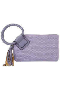 Canvas Cuff Handle Tassel Wristlet Clutch - Happily Ever Atchison Shop Co.