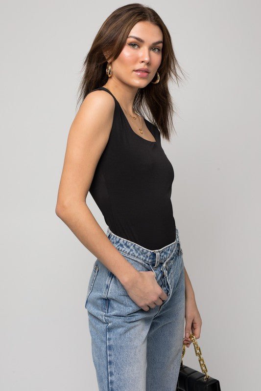 Cap Sleeve Square Neck Bodysuit - Happily Ever Atchison Shop Co.