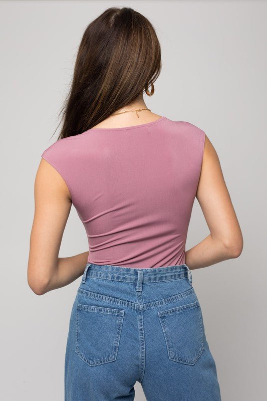 Cap Sleeve Square Neck Bodysuit - Happily Ever Atchison Shop Co.