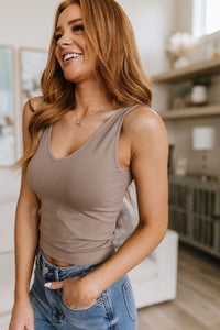 Carefree Seamless Reversible Tank in Light Mocha - Happily Ever Atchison Shop Co.