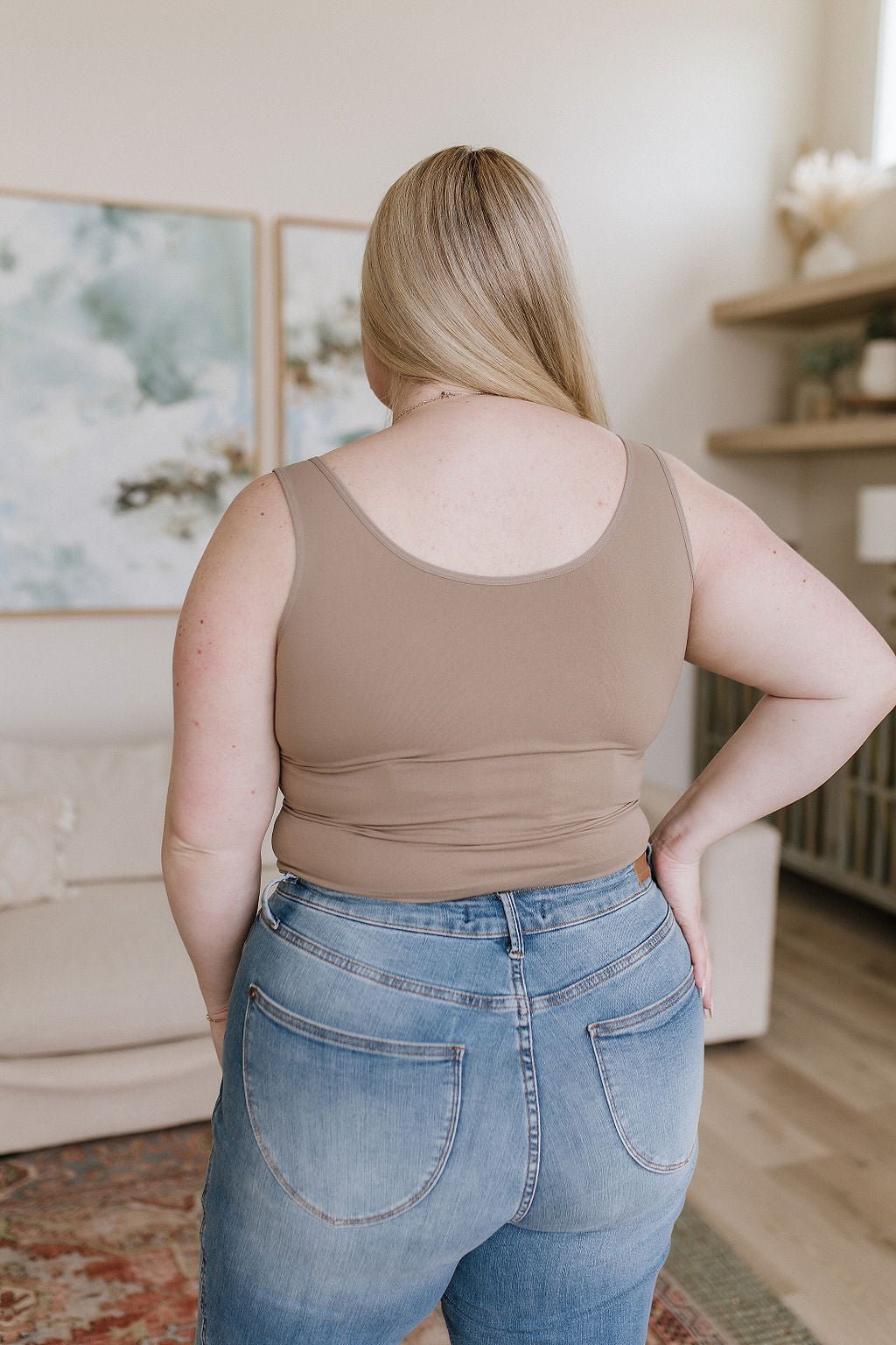 Carefree Seamless Reversible Tank in Light Mocha - Happily Ever Atchison Shop Co.