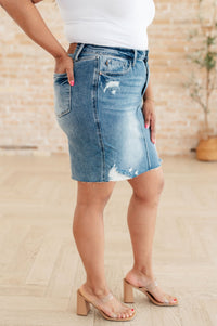 Carol High Rise Rigid Magic Denim Skirt - Happily Ever Atchison Shop Co.