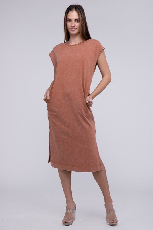 Casual Comfy Sleeveless Midi Dress - Happily Ever Atchison Shop Co.