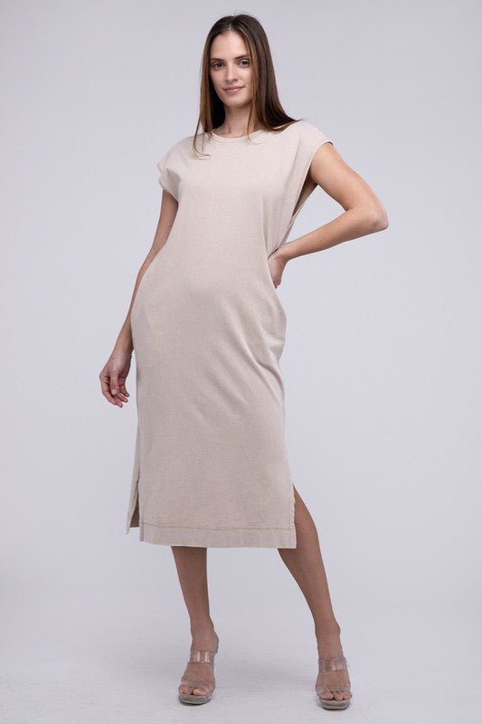 Casual Comfy Sleeveless Midi Dress - Happily Ever Atchison Shop Co.