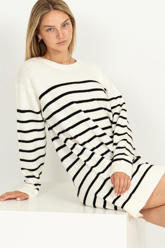 Casually Chic Striped Sweater Dress - Happily Ever Atchison Shop Co.