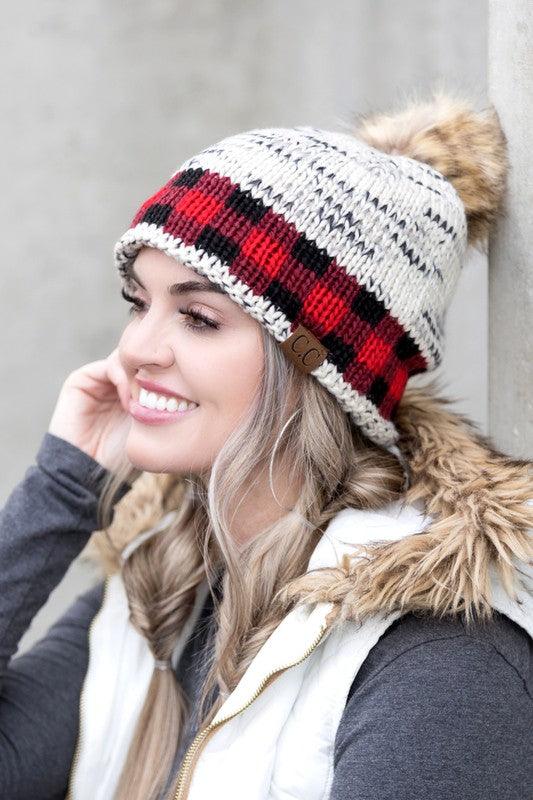 CC Buffalo Pom Beanie - Happily Ever Atchison Shop Co.