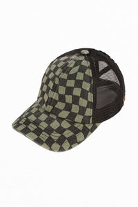 CC Checkered Pattern Baseball Cap Criss-Cross - Happily Ever Atchison Shop Co.