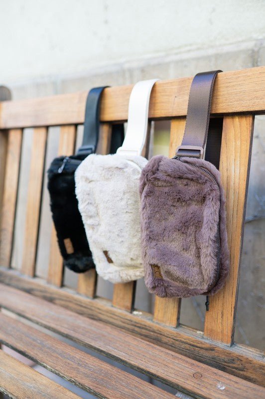 CC Faux Fur Belt Bag Fanny Pack - Happily Ever Atchison Shop Co.