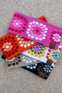 CC Multi-Color Flower Crochet Printed Head Wrap - Happily Ever Atchison Shop Co.