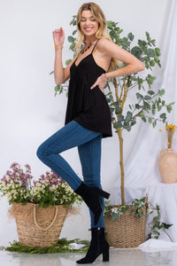 Celeste Full Size V-Neck Backless Cami - Happily Ever Atchison Shop Co.