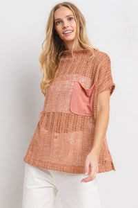 Ces Femme See Through Crochet Mock Neck Cover Up - Happily Ever Atchison Shop Co.