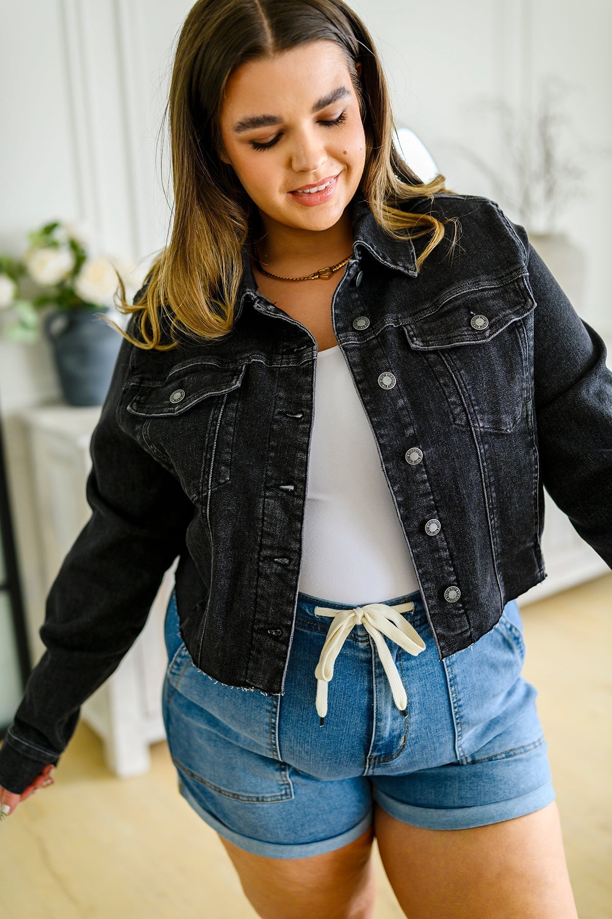 Charlie Cropped Denim Jacket - Happily Ever Atchison Shop Co.