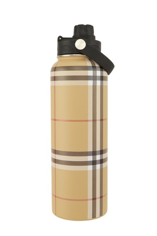 Check Plaid Pattern Thermos Bottle - Happily Ever Atchison Shop Co.