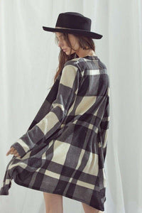 CHECKER PRINT CARDIGAN - Happily Ever Atchison Shop Co.