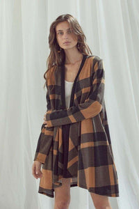 CHECKER PRINT CARDIGAN - Happily Ever Atchison Shop Co.