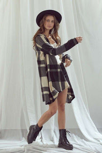 CHECKER PRINT CARDIGAN - Happily Ever Atchison Shop Co.