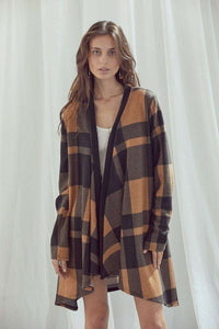 CHECKER PRINT CARDIGAN - Happily Ever Atchison Shop Co.