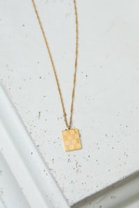 Checkered Pendant Necklace - Happily Ever Atchison Shop Co.