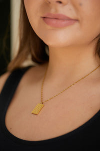 Checkered Pendant Necklace - Happily Ever Atchison Shop Co.