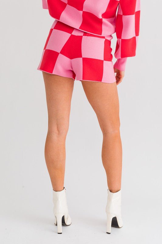 Checkered Sweater Shorts - Happily Ever Atchison Shop Co.