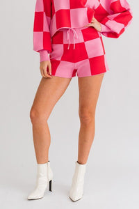 Checkered Sweater Shorts - Happily Ever Atchison Shop Co.