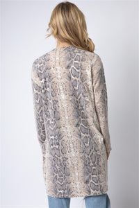 Cherish Apparel Animal Print Flannel Open Front Longline Cardigan - Happily Ever Atchison Shop Co.