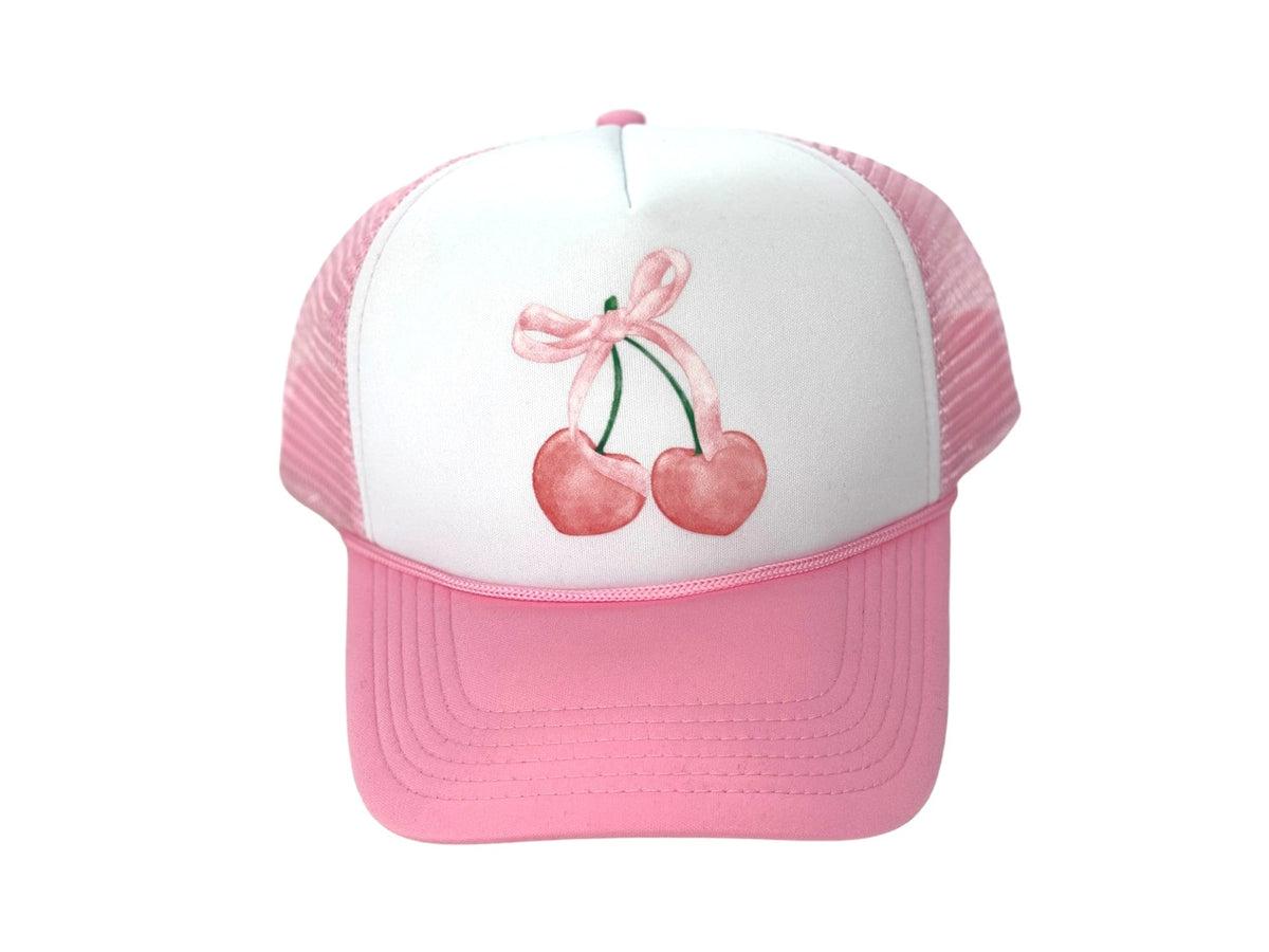Cherries And A Bow Foam Trucker Hat - Happily Ever Atchison Shop Co.