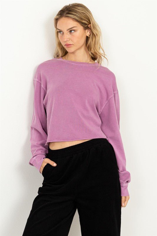 Chic Take Long Sleeve Sweatshirt - Happily Ever Atchison Shop Co.